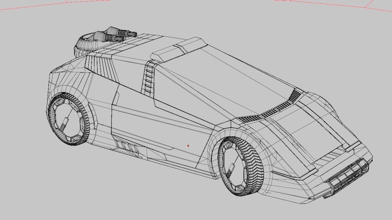 sci-fi Police car 3D model_30