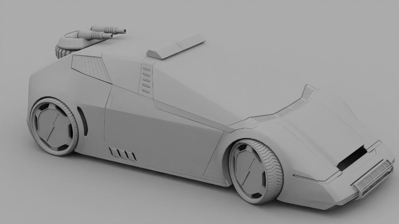 sci-fi Police car 3D model_22