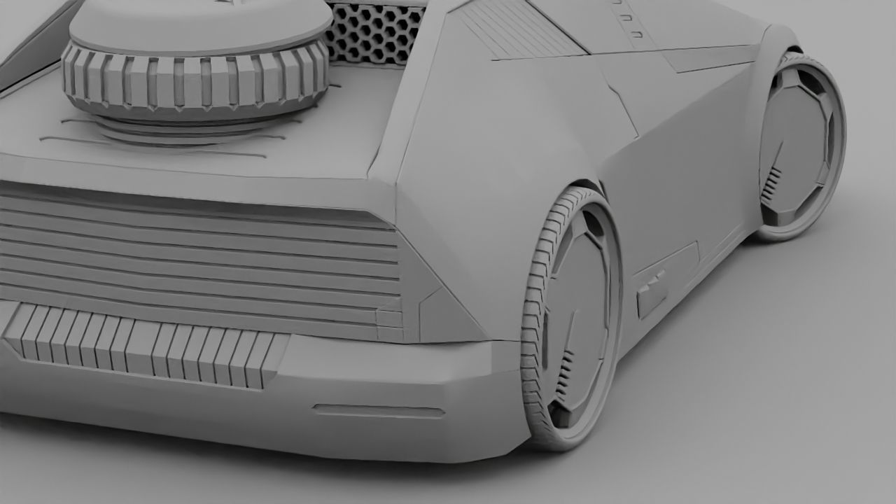 sci-fi Police car 3D model_29