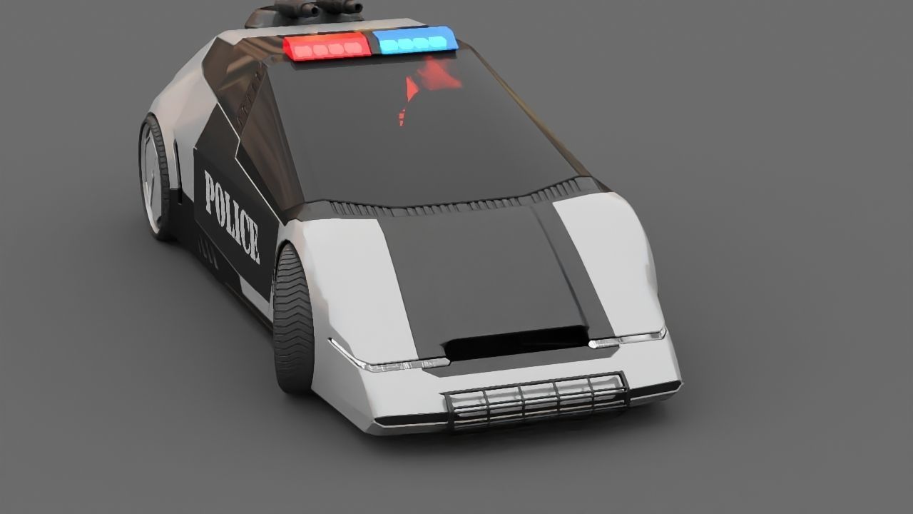sci-fi Police car 3D model_16