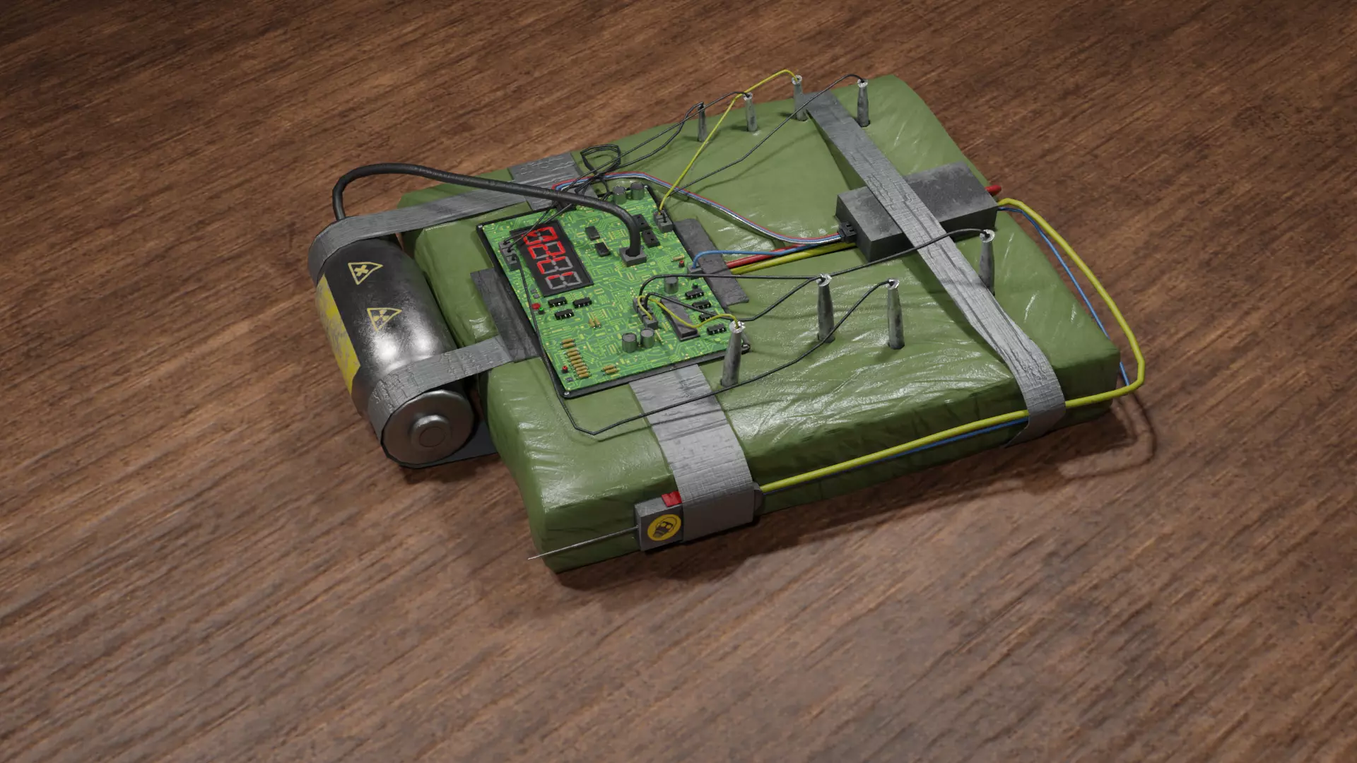 hand made explosive Low-poly 3D model_0