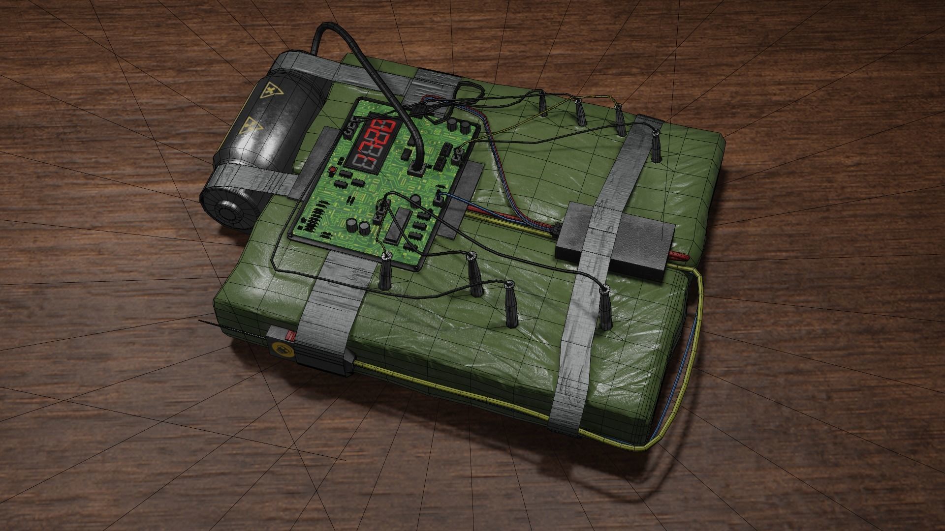 hand made explosive Low-poly 3D model_4