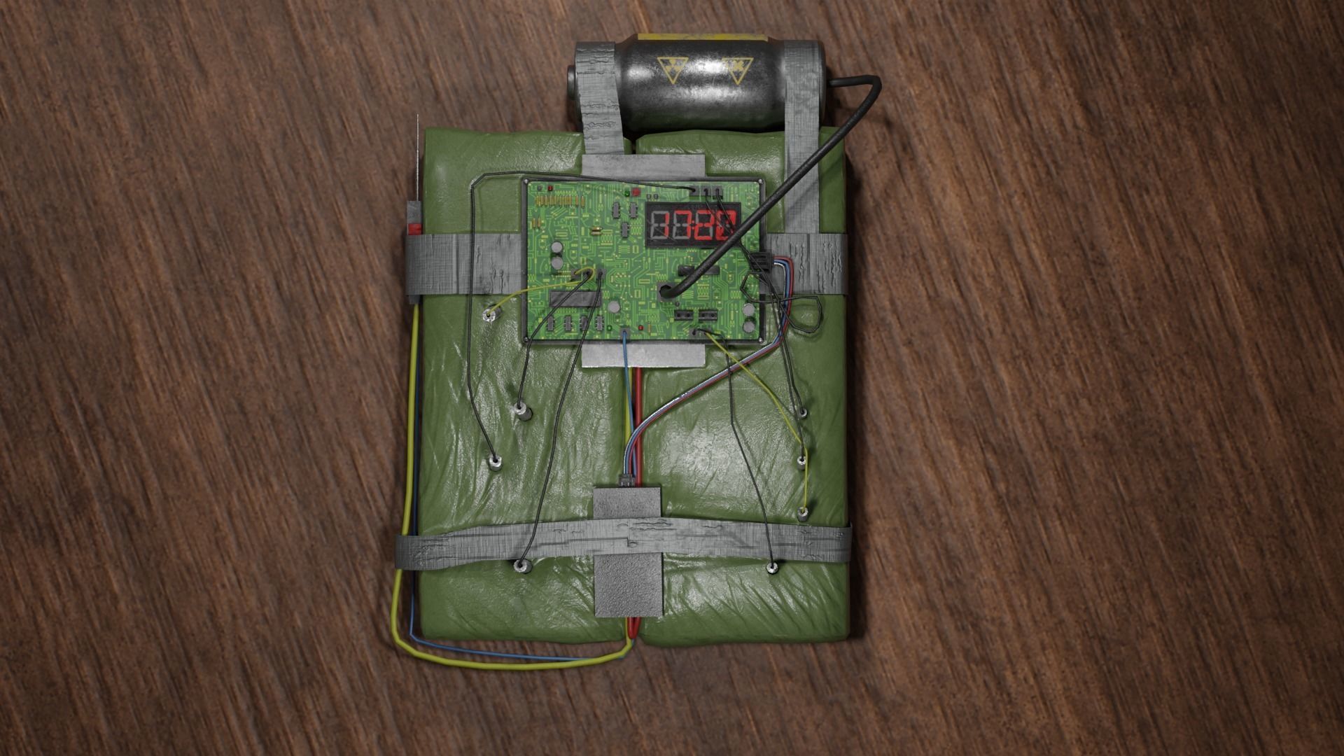 hand made explosive Low-poly 3D model_1