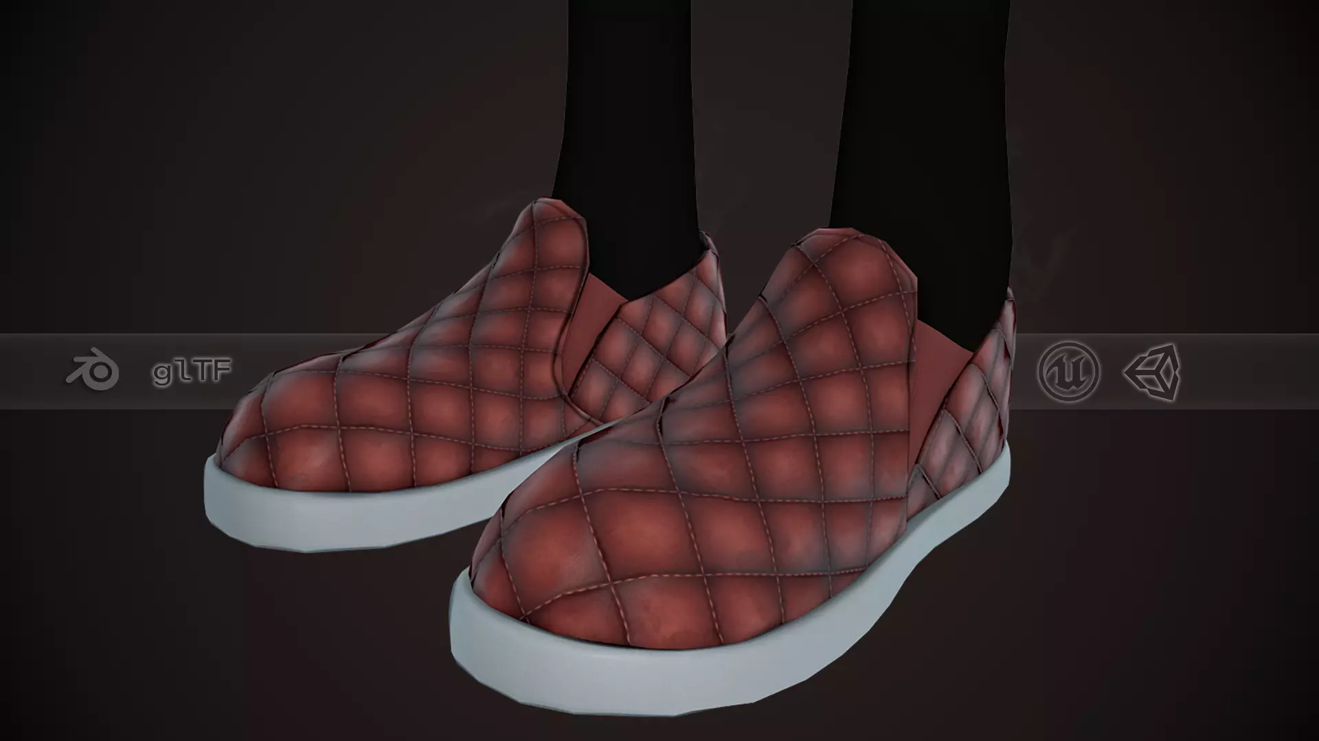 Brown Leather Shoes Style 2 Low-poly 3D model