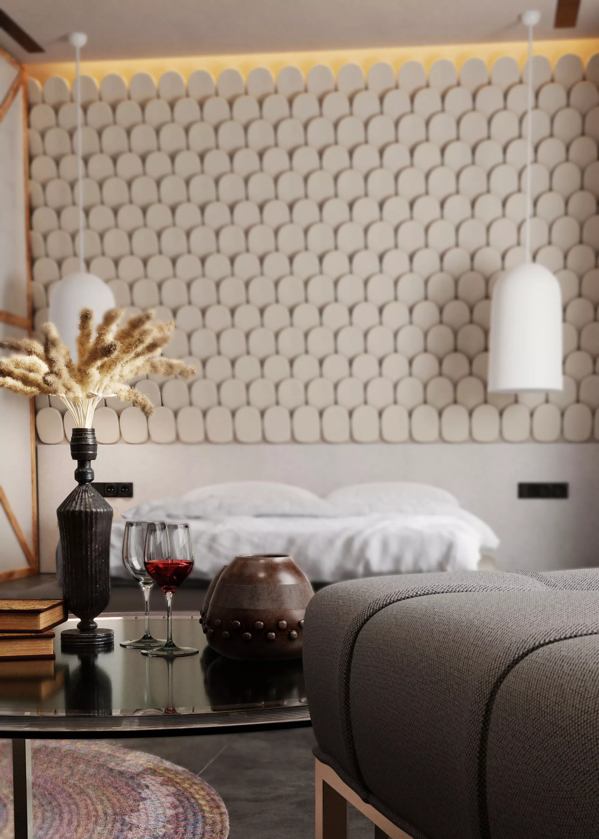 Modern Bedroom 3 Blender Cycles Low-poly 3D model
