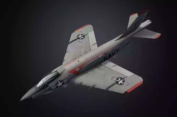 McDonnell F3H Demon jet fighter Hand painted game model