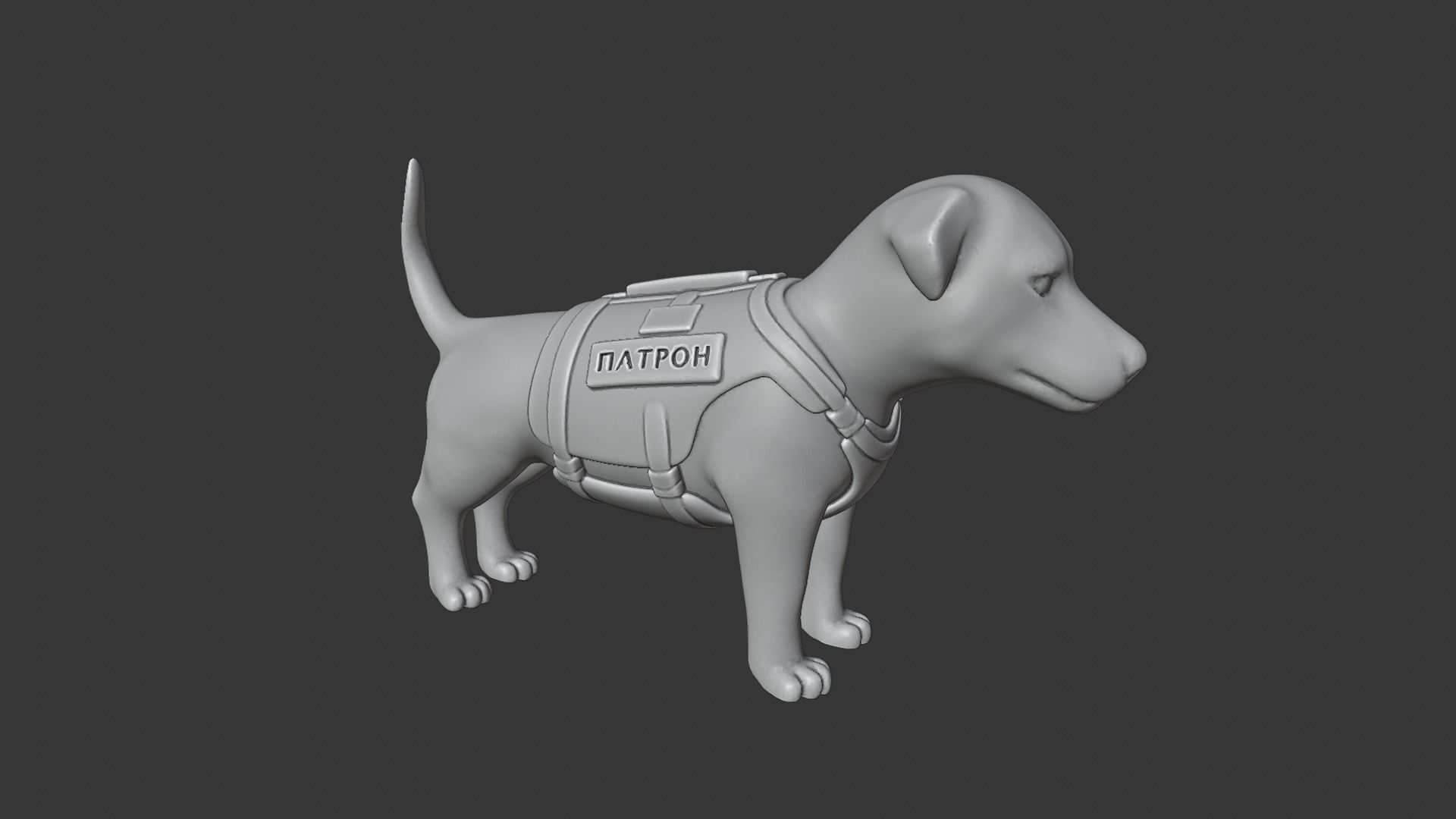 Jack Russell Terrier Patron Ukrainian Dog Landmine Finder 3D print model_2