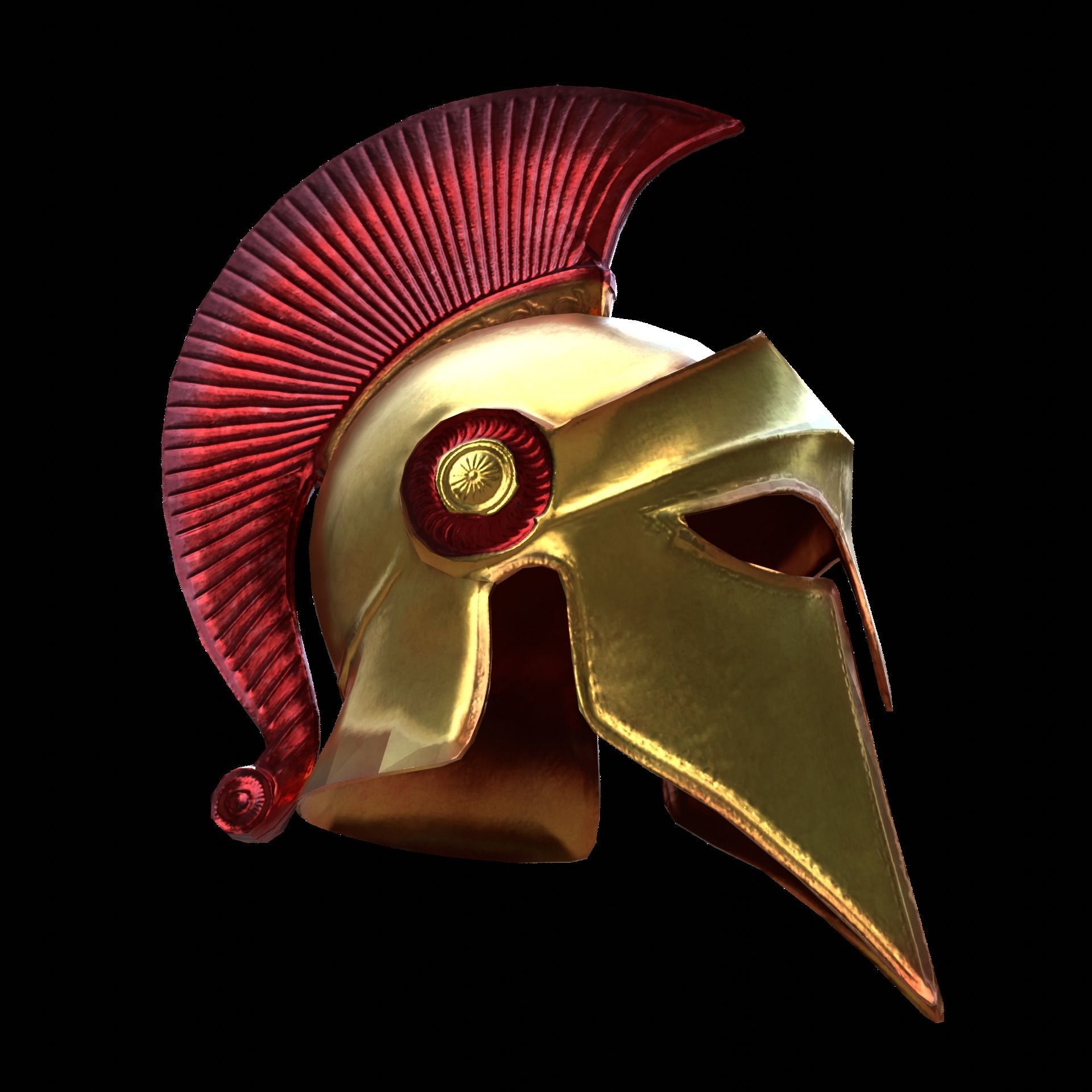 Sparta Helmet Low-poly 3D model_3