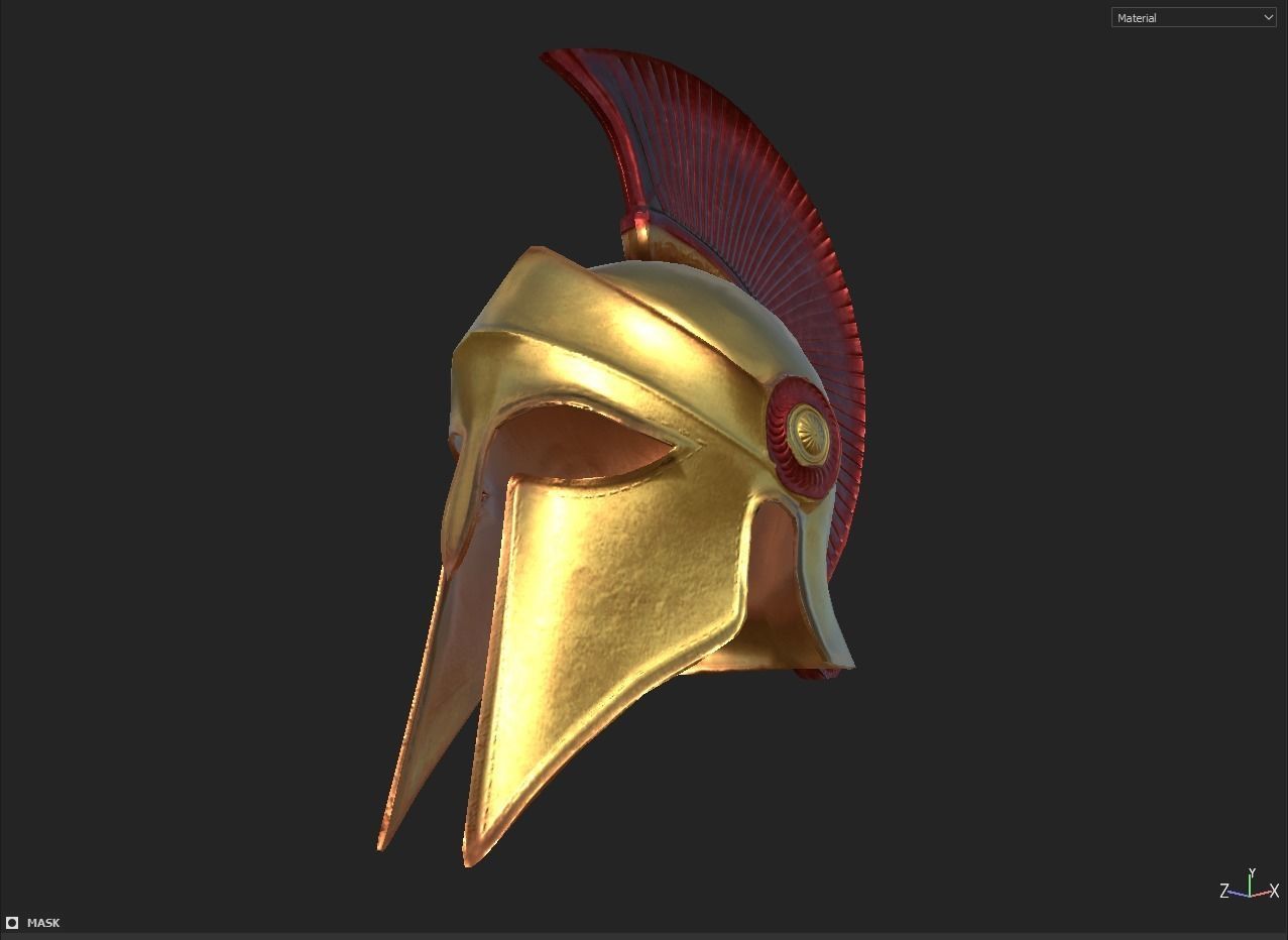 Sparta Helmet Low-poly 3D model_10