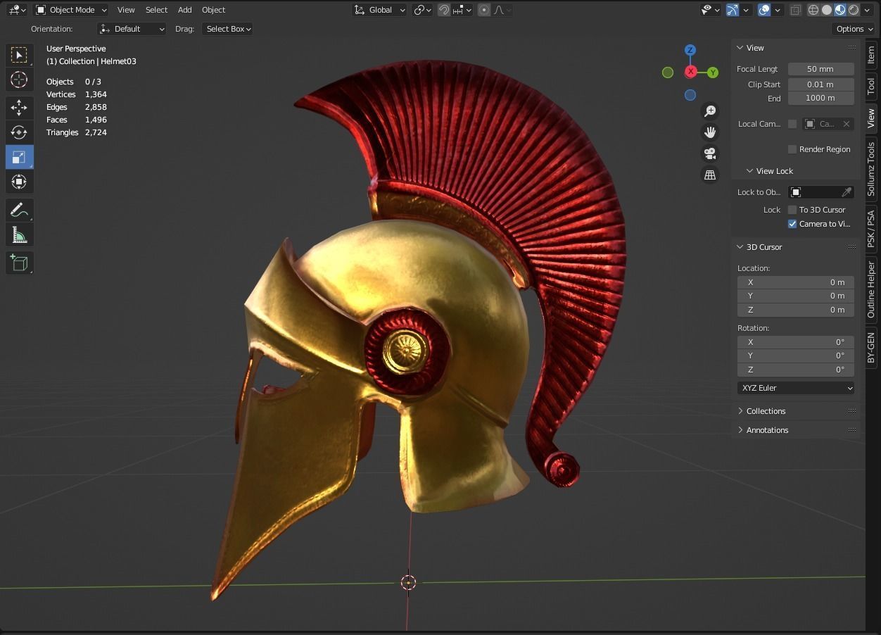 Sparta Helmet Low-poly 3D model_13
