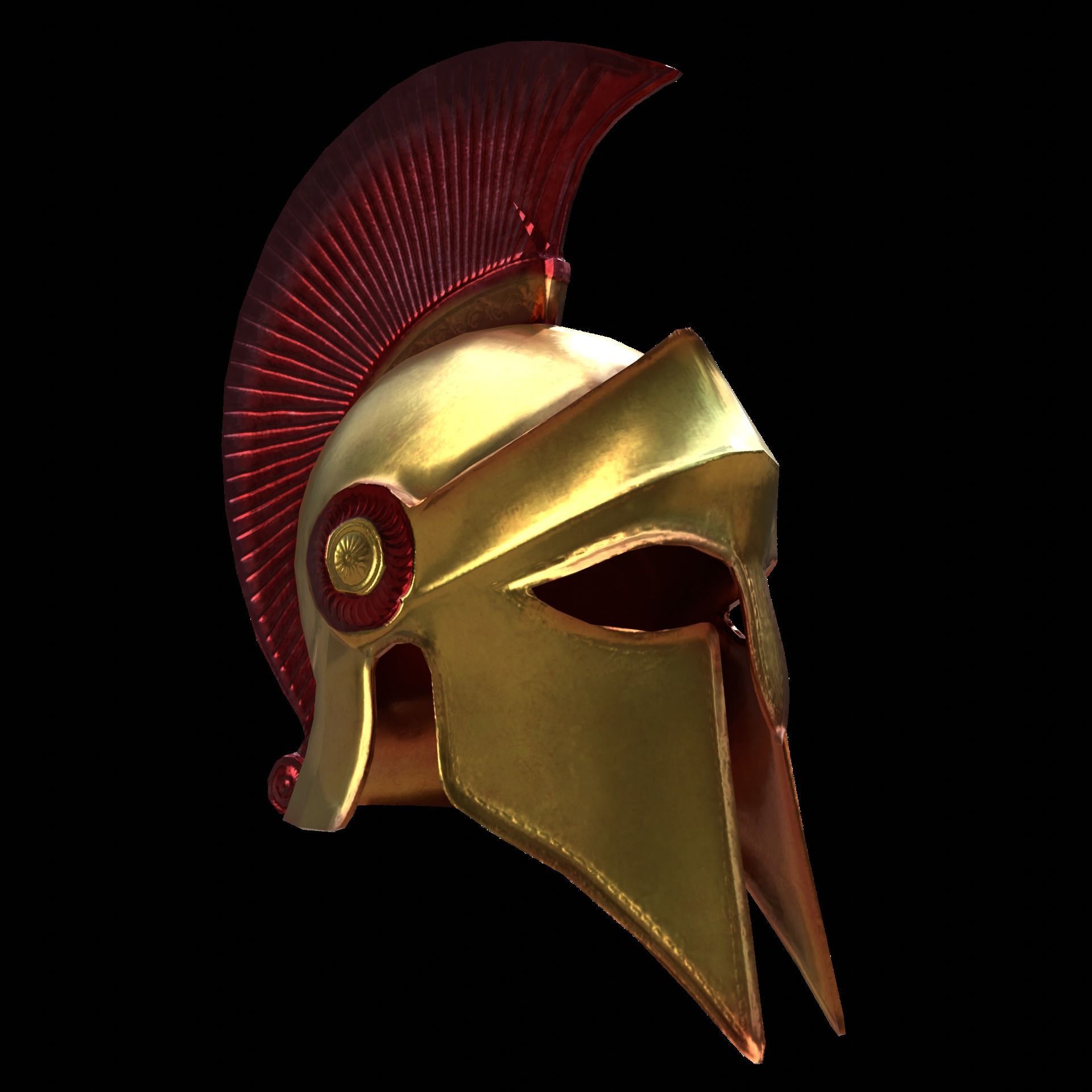 Sparta Helmet Low-poly 3D model_5