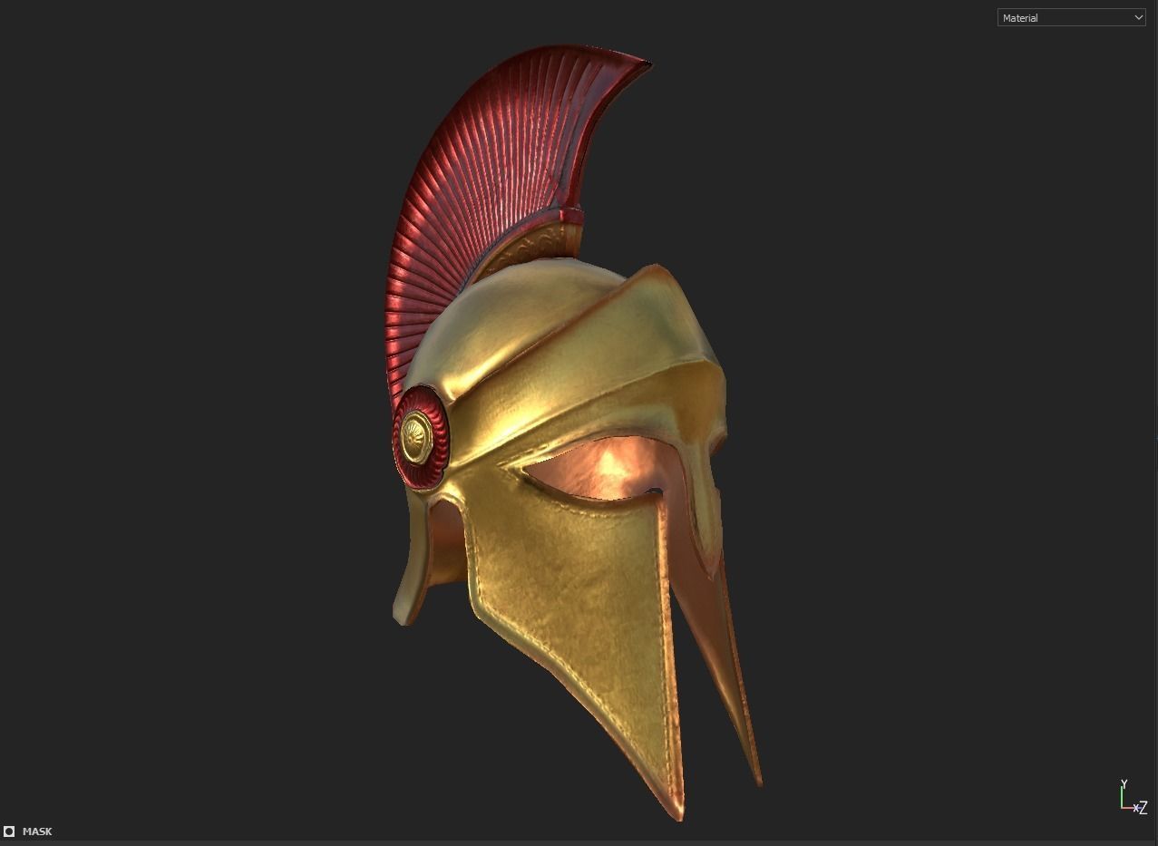 Sparta Helmet Low-poly 3D model_12