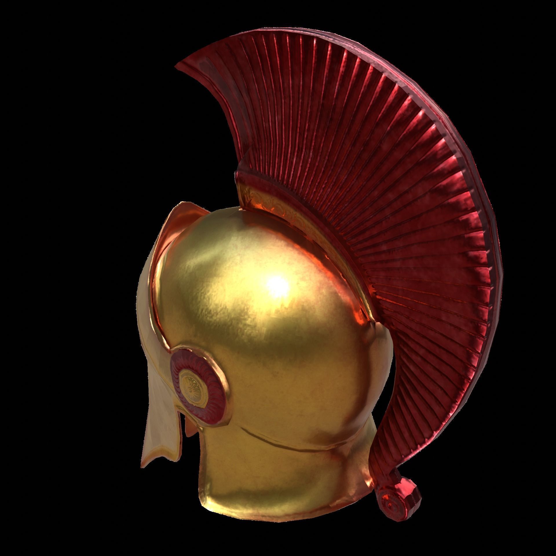 Sparta Helmet Low-poly 3D model_8