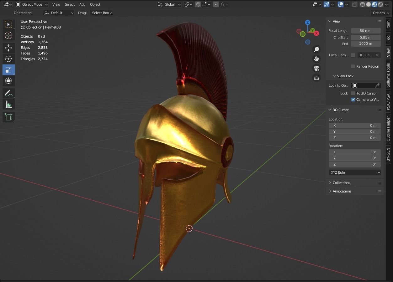 Sparta Helmet Low-poly 3D model_14