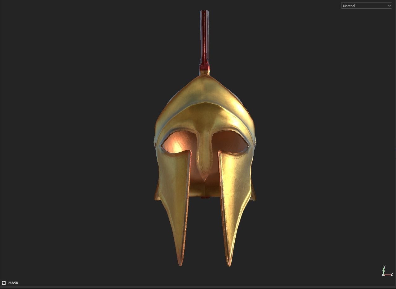 Sparta Helmet Low-poly 3D model_21