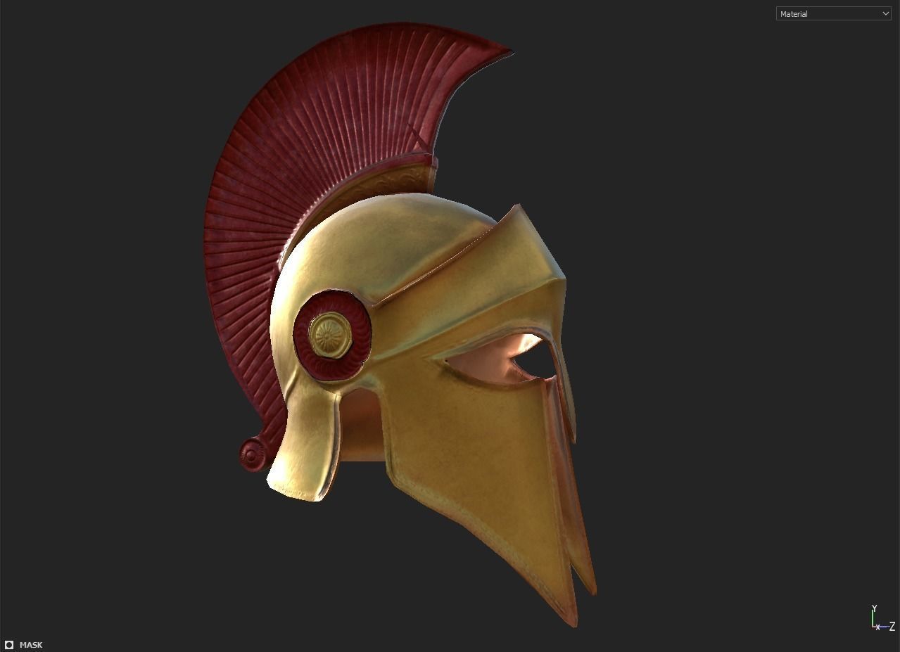 Sparta Helmet Low-poly 3D model_25
