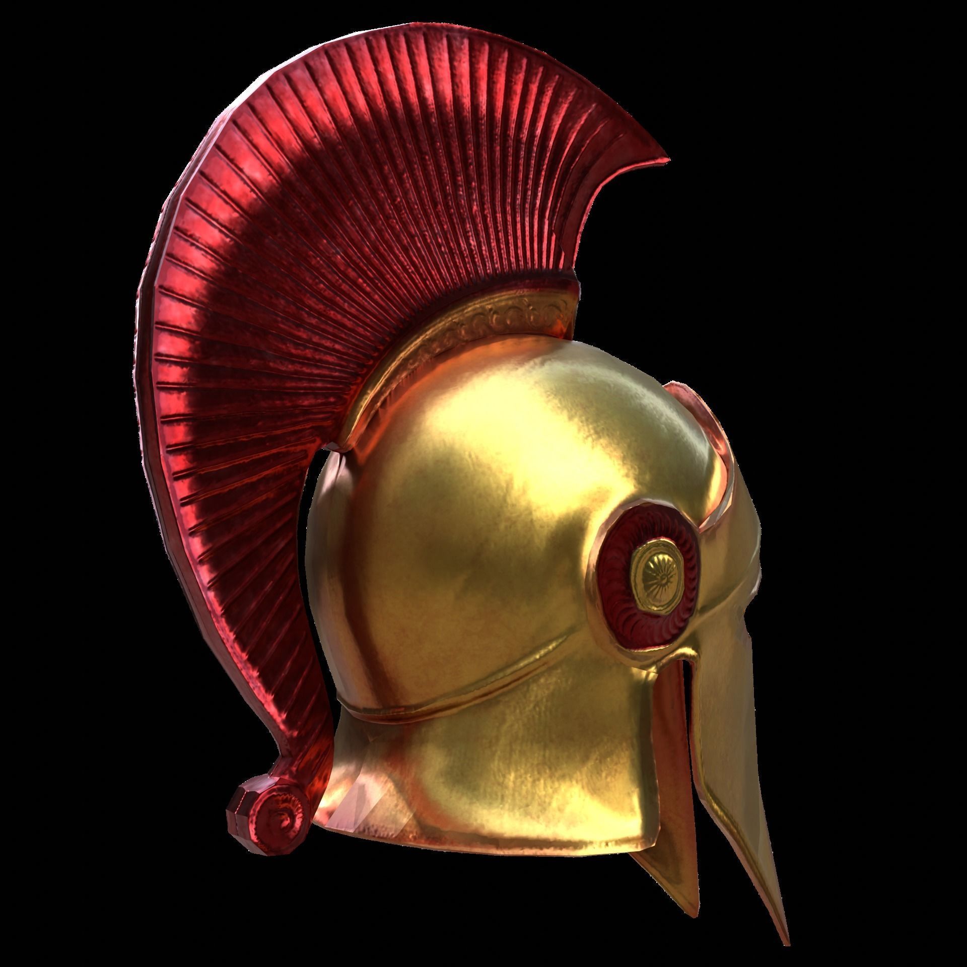 Sparta Helmet Low-poly 3D model_7