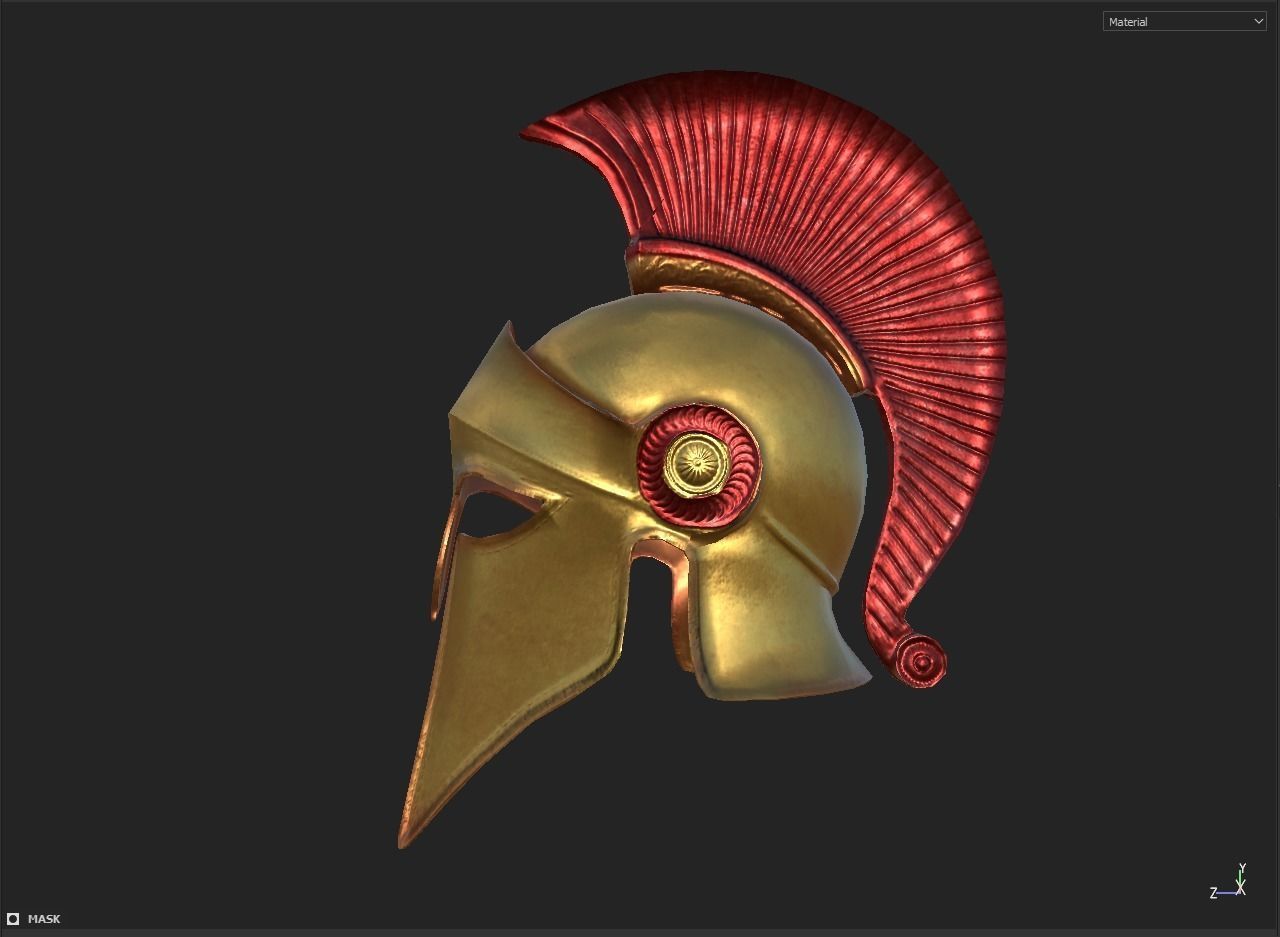 Sparta Helmet Low-poly 3D model_20