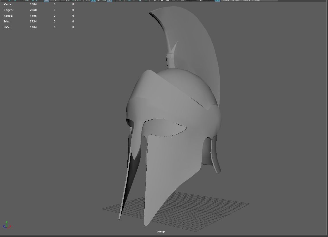 Sparta Helmet Low-poly 3D model_16