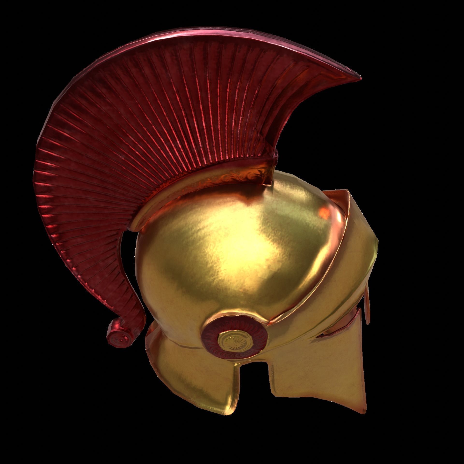 Sparta Helmet Low-poly 3D model_9