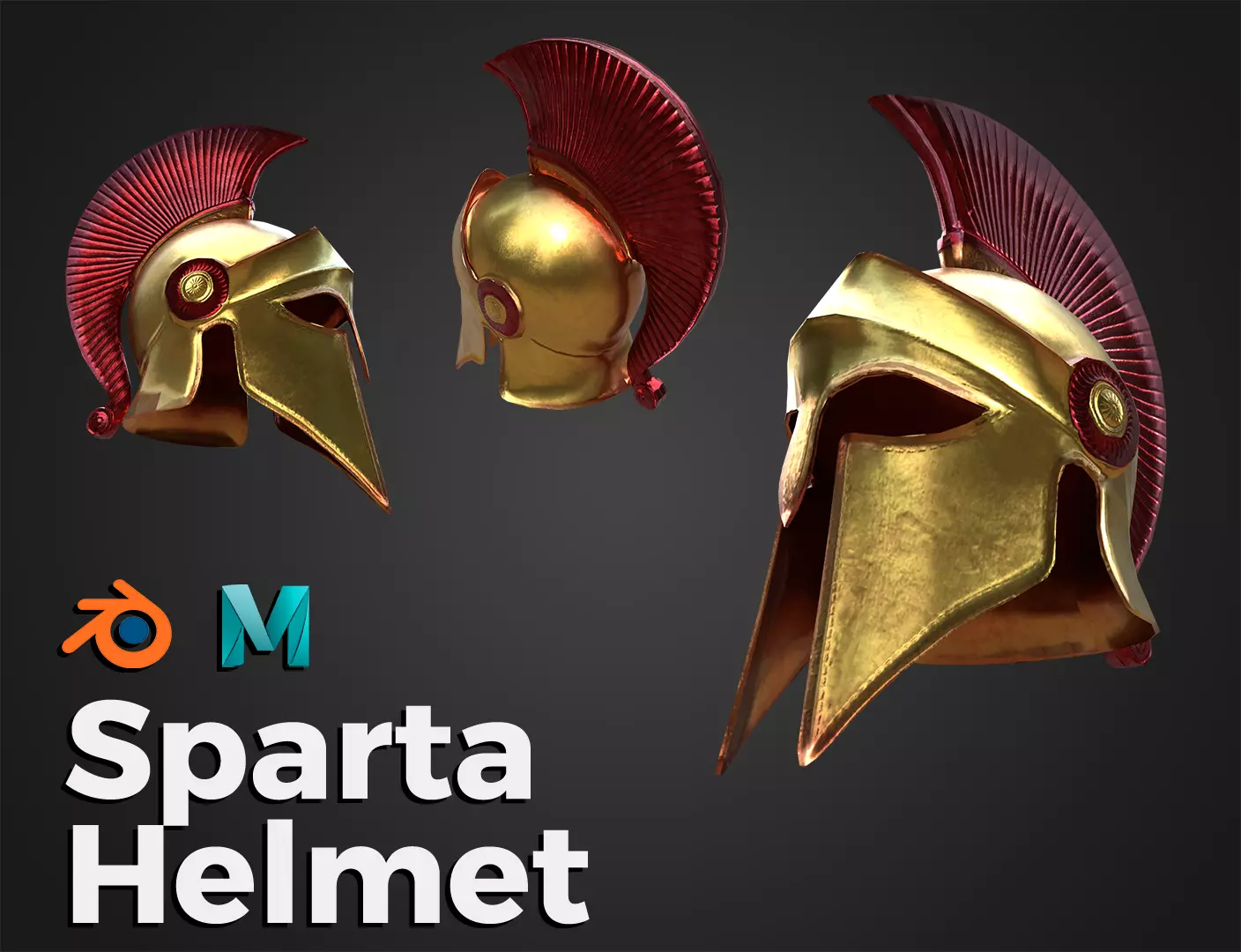 Sparta Helmet Low-poly 3D model_0