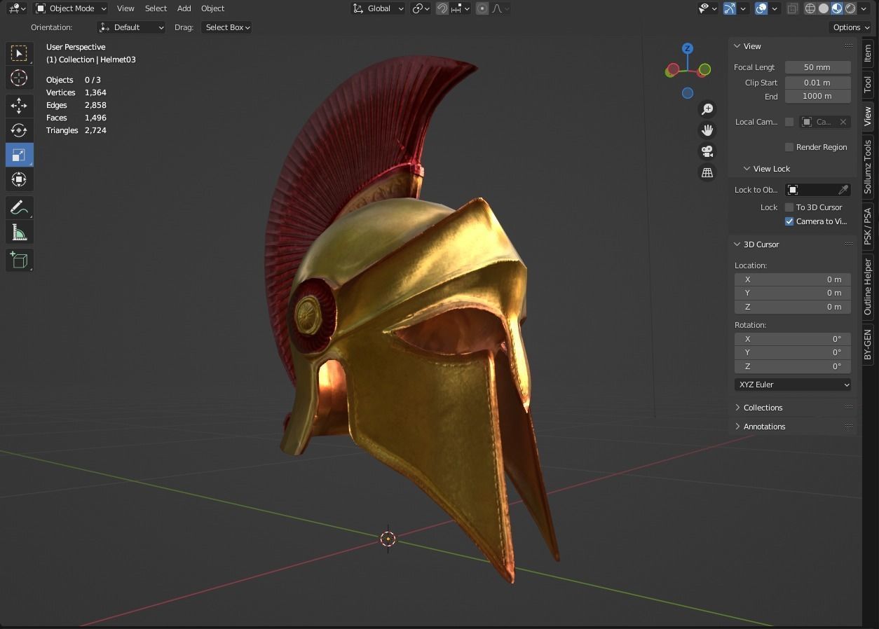 Sparta Helmet Low-poly 3D model_11