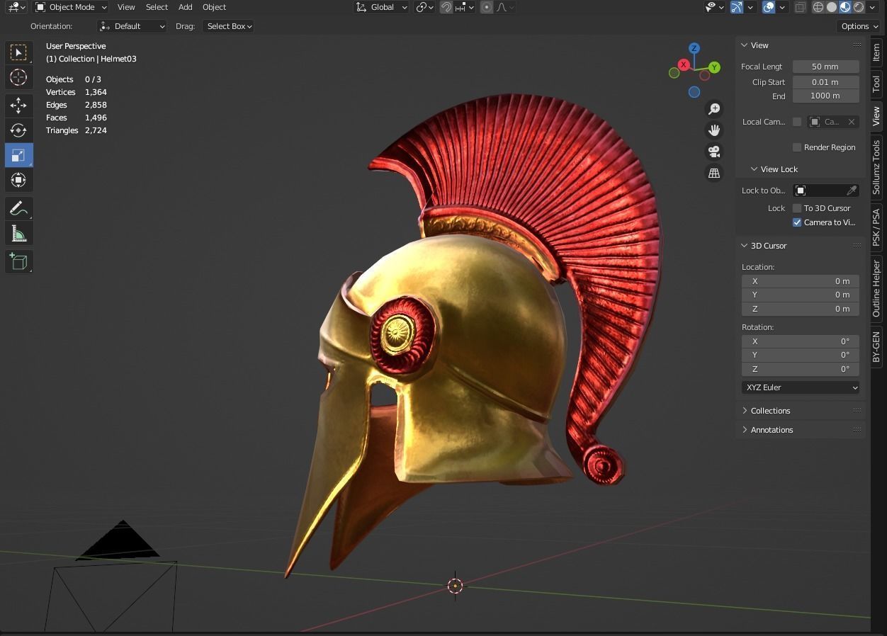 Sparta Helmet Low-poly 3D model_15