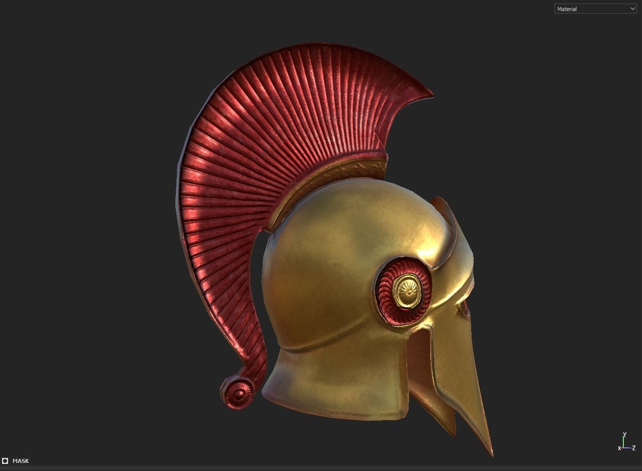 Sparta Helmet Low-poly 3D model_24