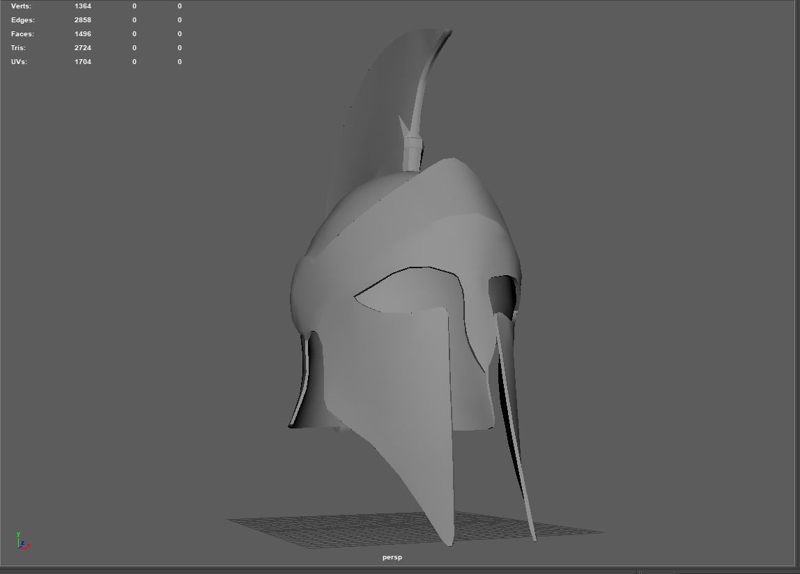 Sparta Helmet Low-poly 3D model_18