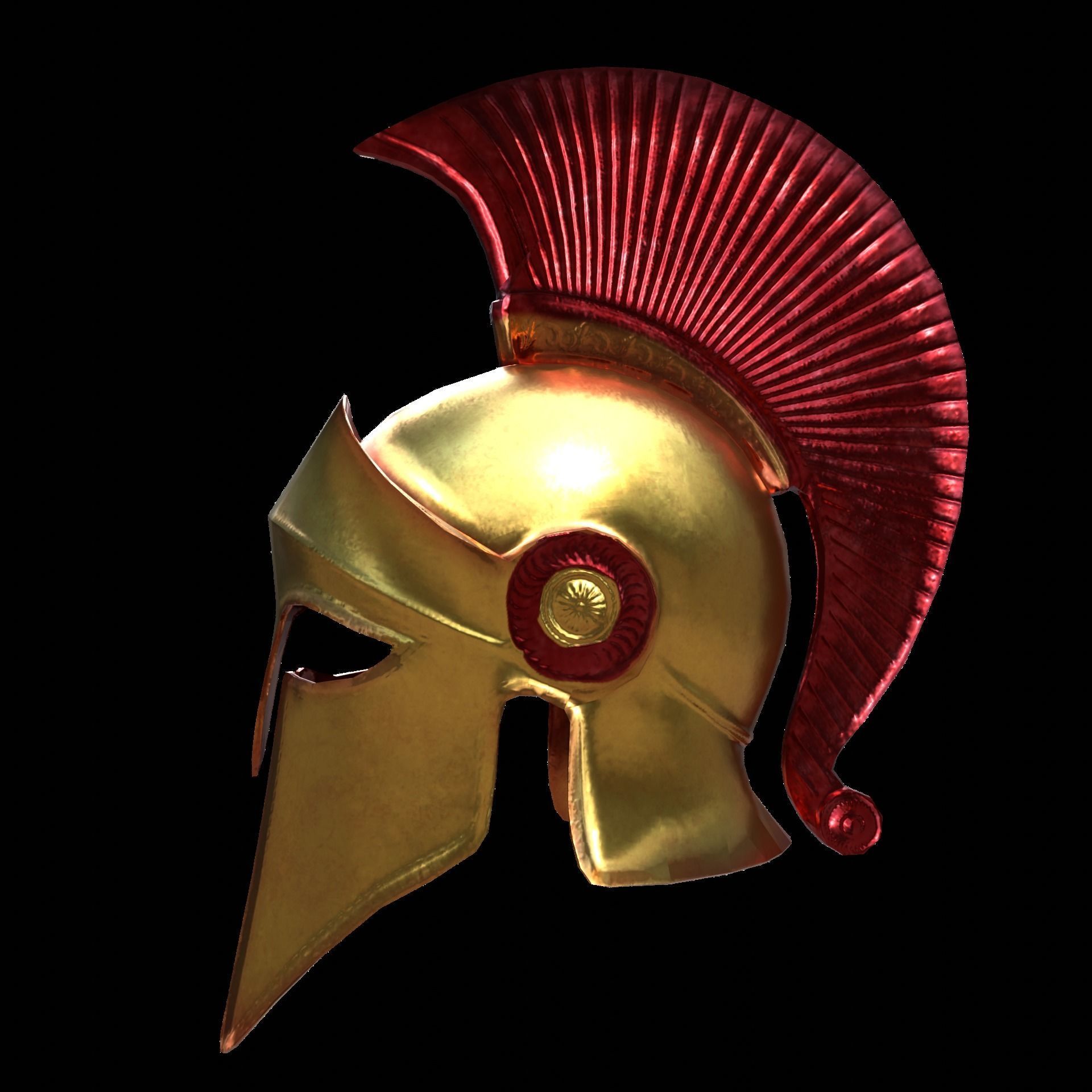 Sparta Helmet Low-poly 3D model_2