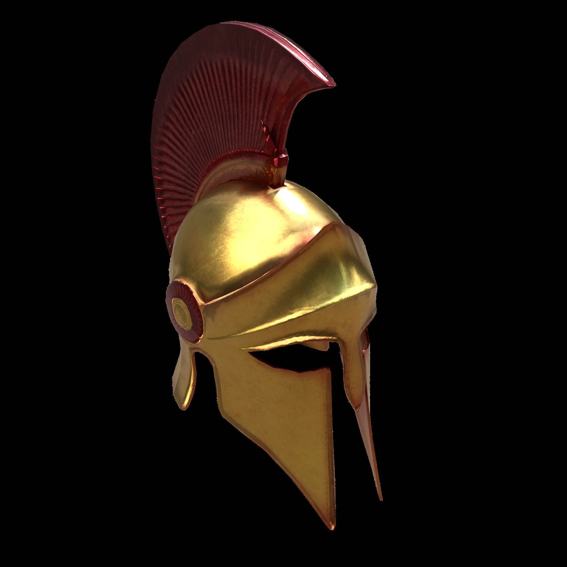 Sparta Helmet Low-poly 3D model_6