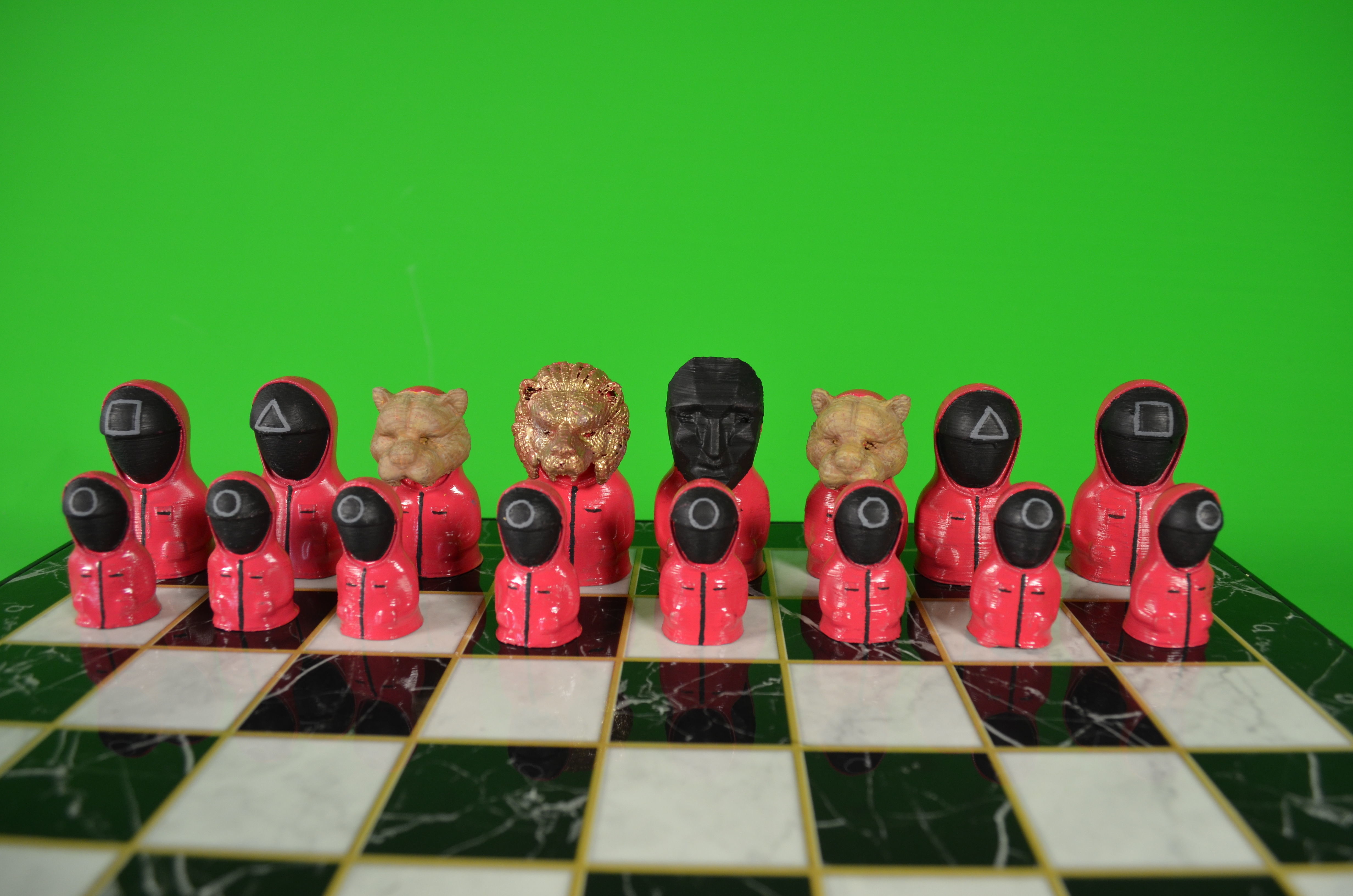 Squid Game Characters Chess Set-Squid Game Vip Mask Chess Set 3D print model_8