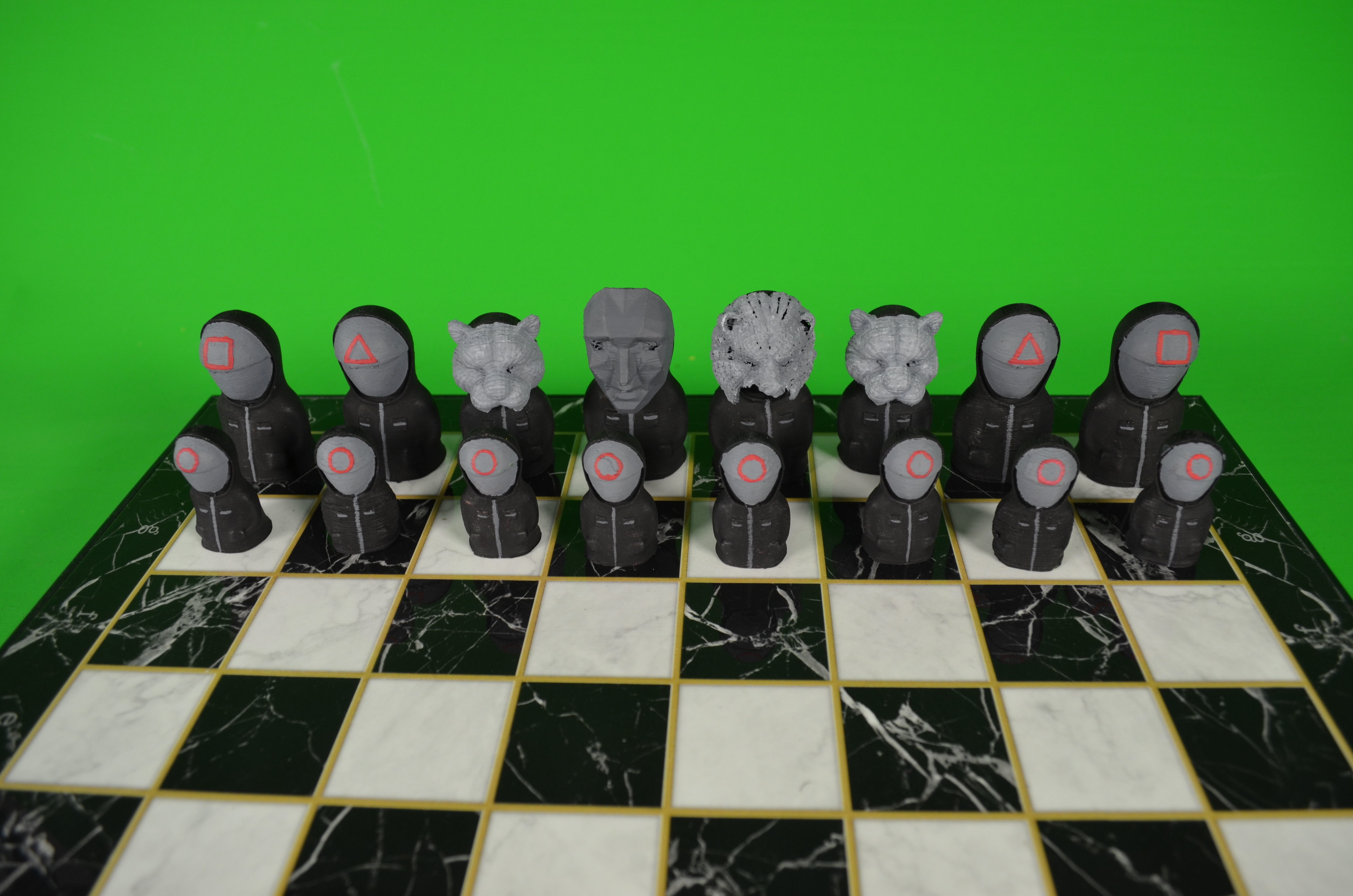 Squid Game Characters Chess Set-Squid Game Vip Mask Chess Set 3D print model_5