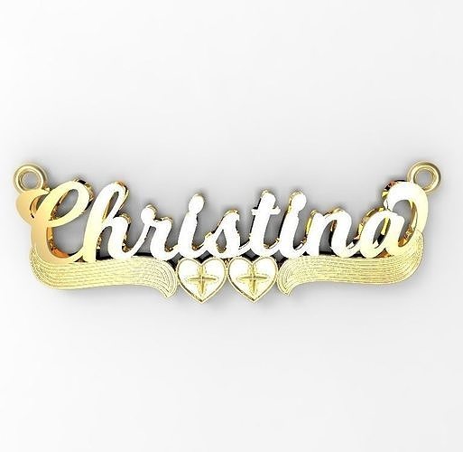 christina name plate 3D print model