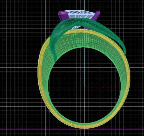 Fantasy engagement ring with diamond in center 3D print model_2