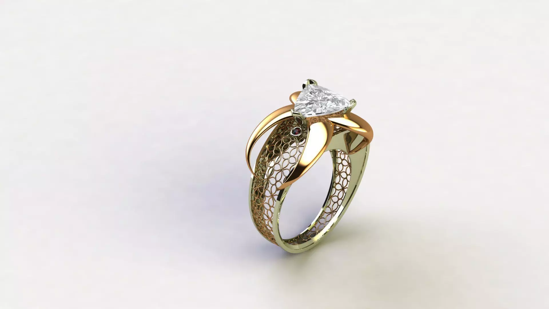 Fantasy engagement ring with diamond in center 3D print model_0