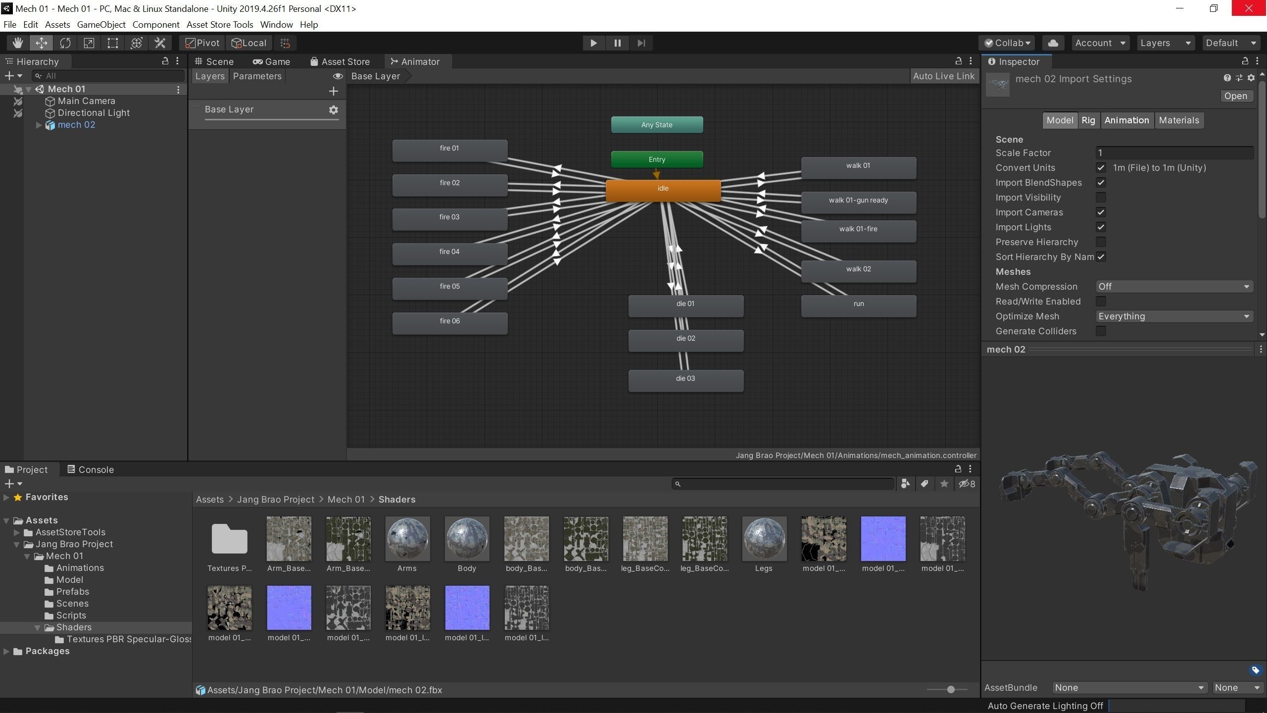 Mech  01 - Hornet Low-poly 3D model_10
