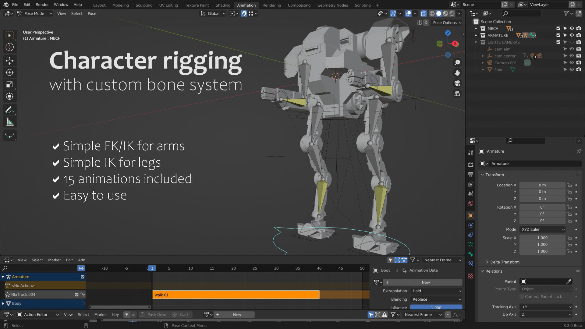 Mech  01 - Hornet Low-poly 3D model_4
