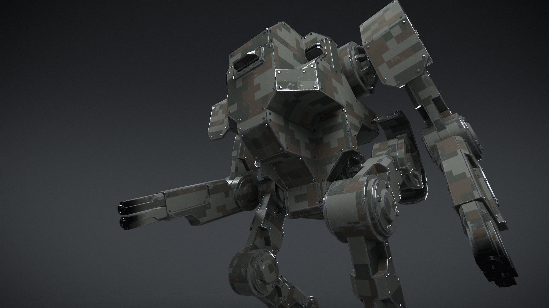 Mech  01 - Hornet Low-poly 3D model_8