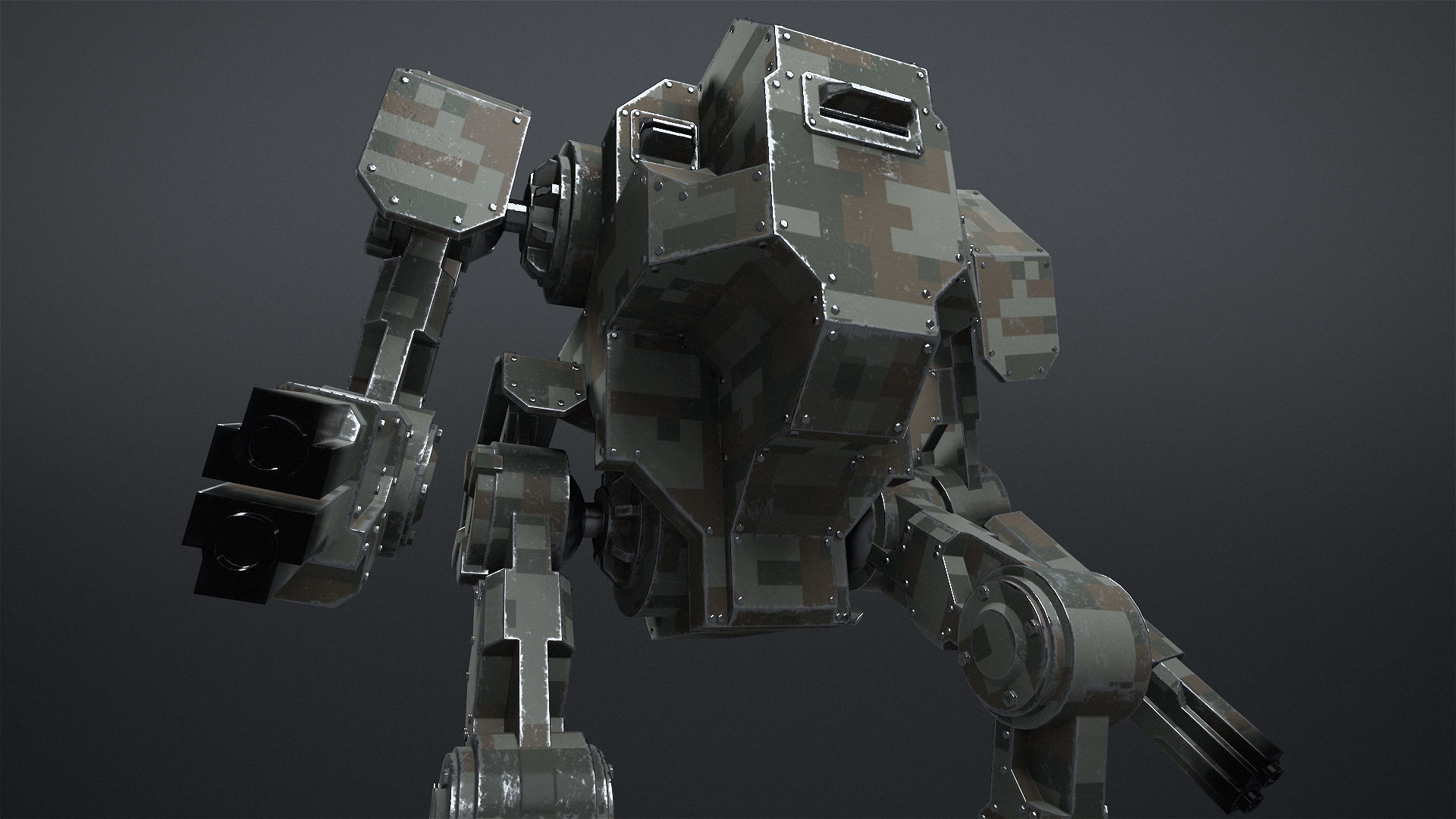 Mech  01 - Hornet Low-poly 3D model_11