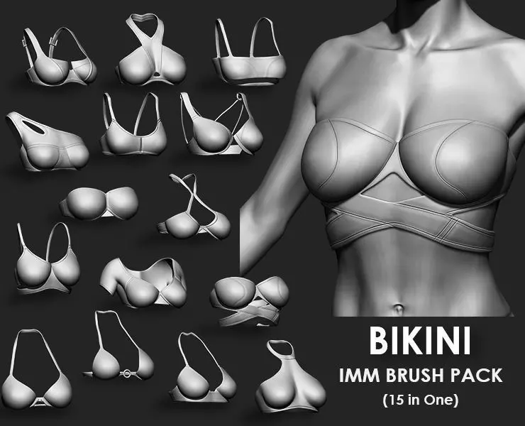 Bikini IMM Brush Pack 15 in One 3D model