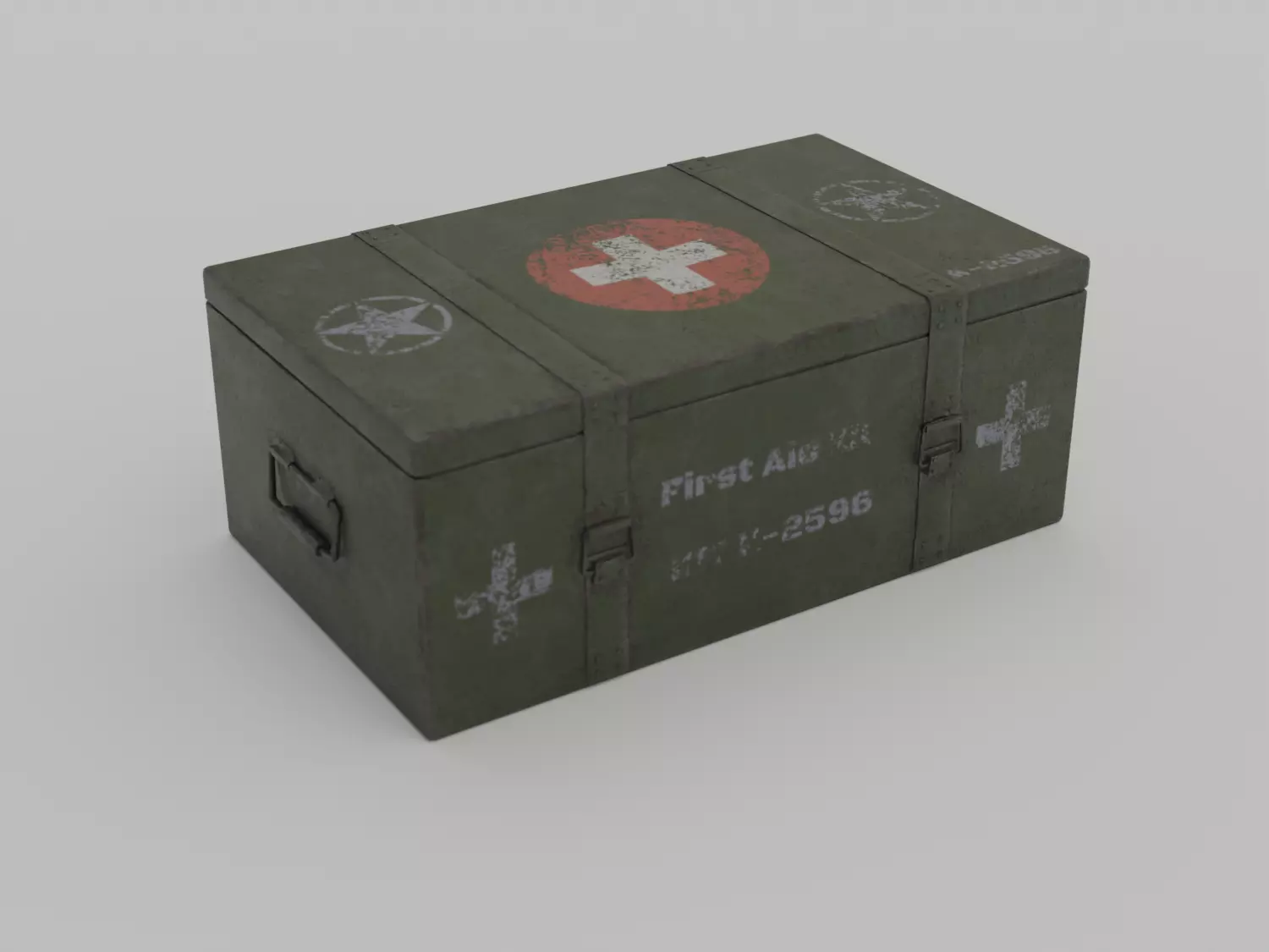 First Aid Kit - Military - Low Poly Low-poly 3D model_0