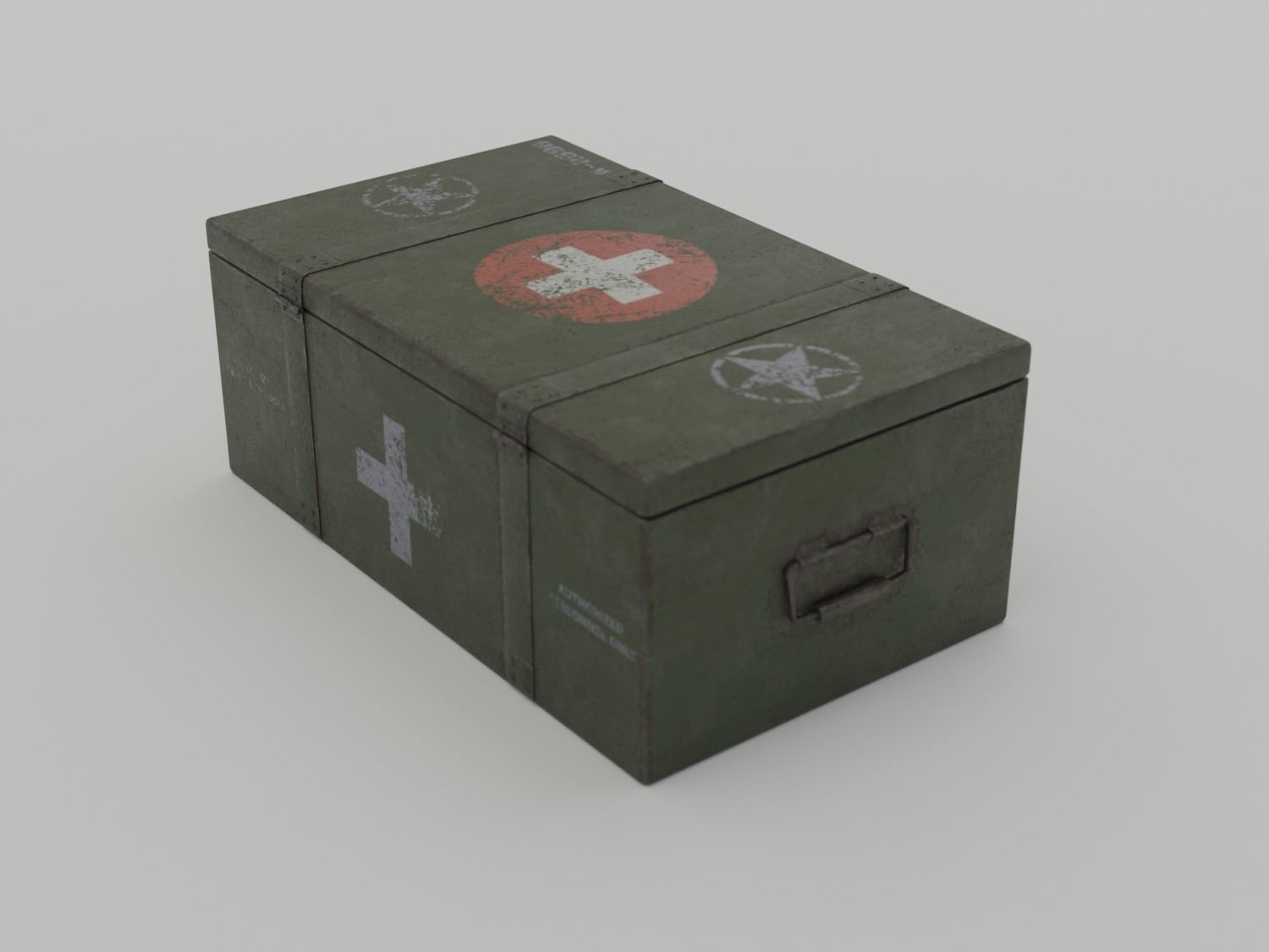 First Aid Kit - Military - Low Poly Low-poly 3D model_3