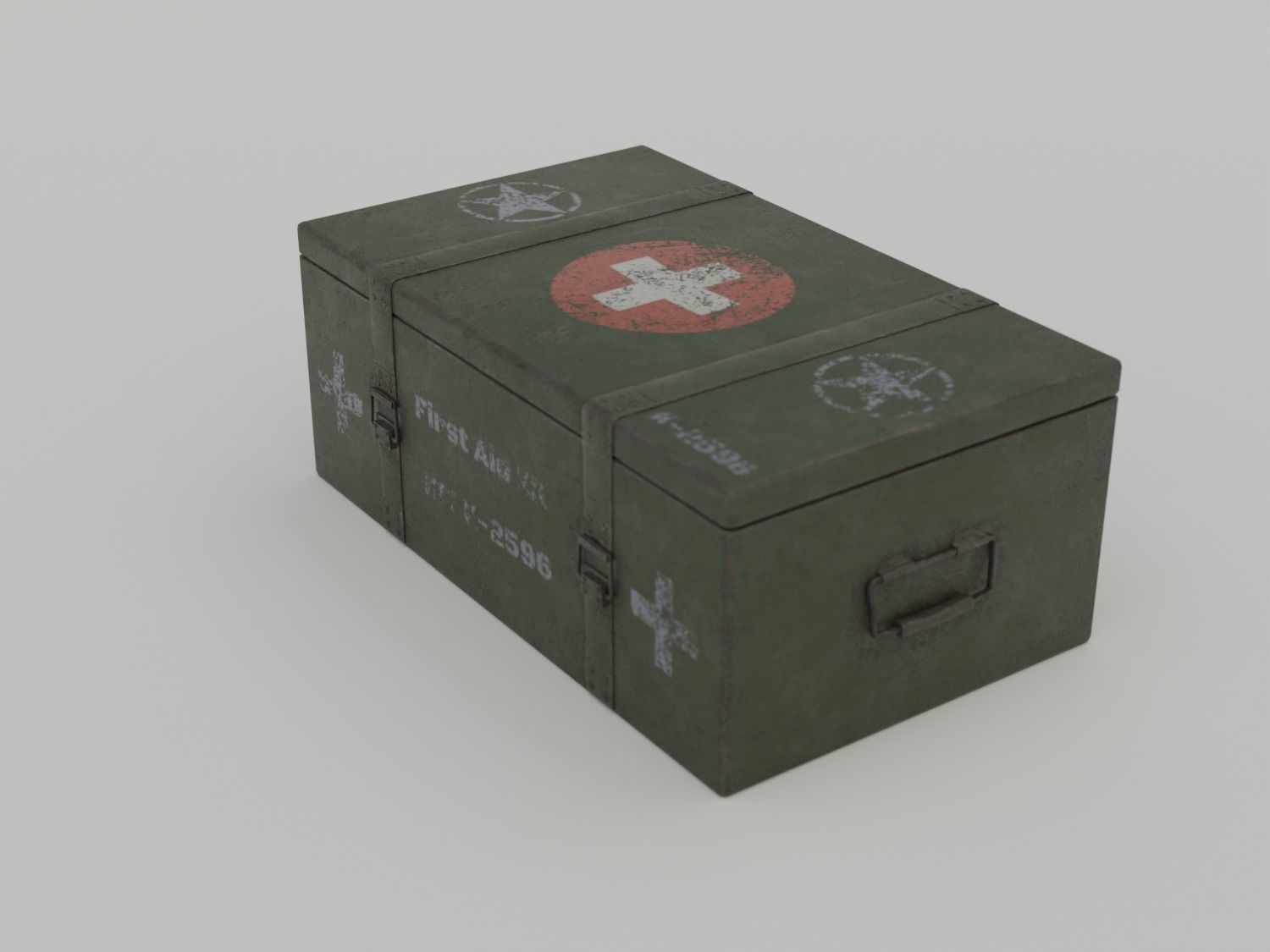First Aid Kit - Military - Low Poly Low-poly 3D model_7