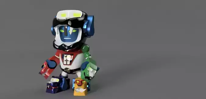 Mini - Voltron mecha figures 3D print model 3D print model Free 3D print model