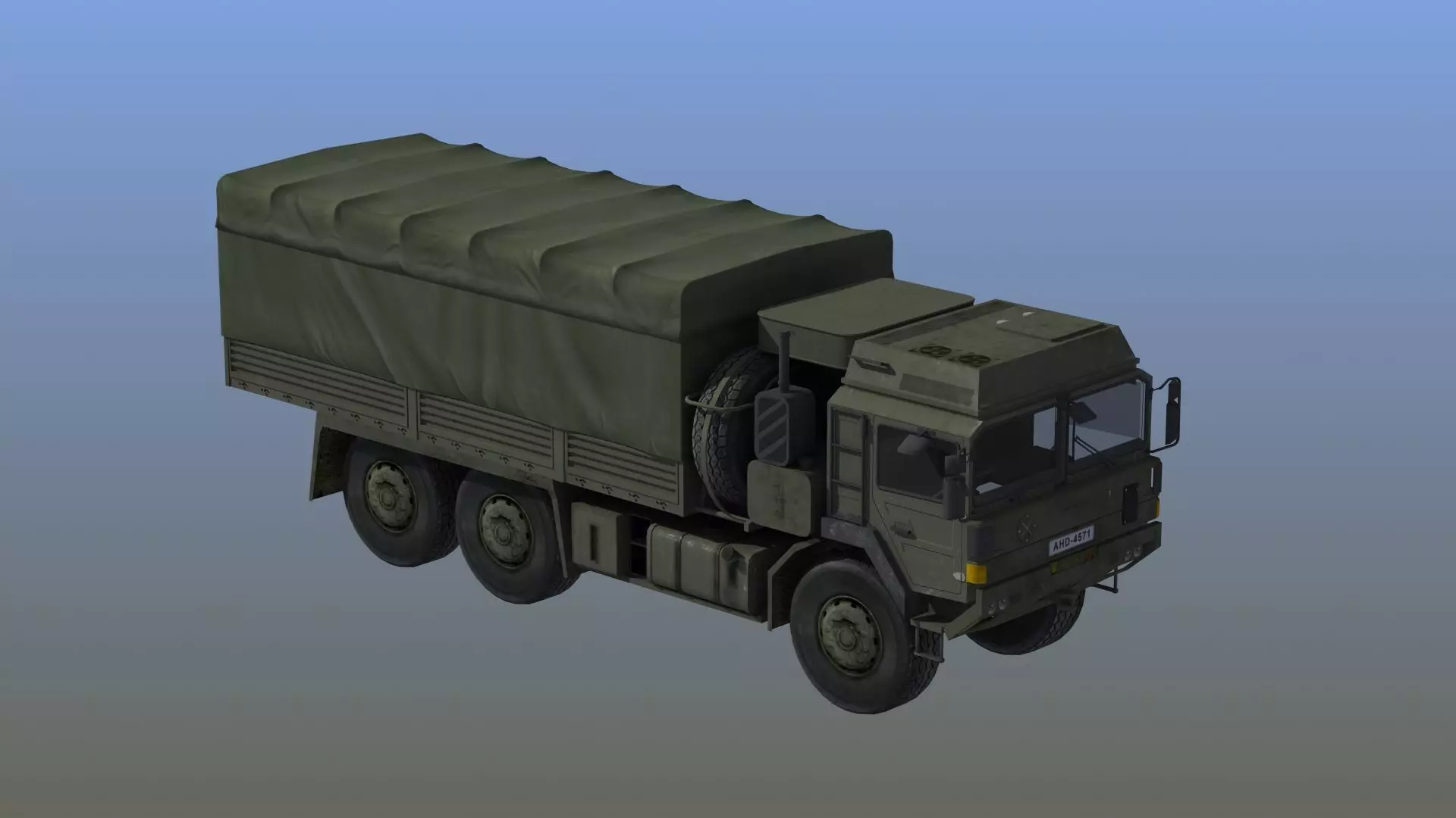 Military Truck Low-poly 3D model_0