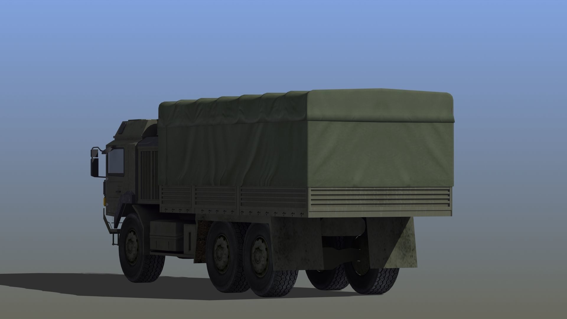 Military Truck Low-poly 3D model_6