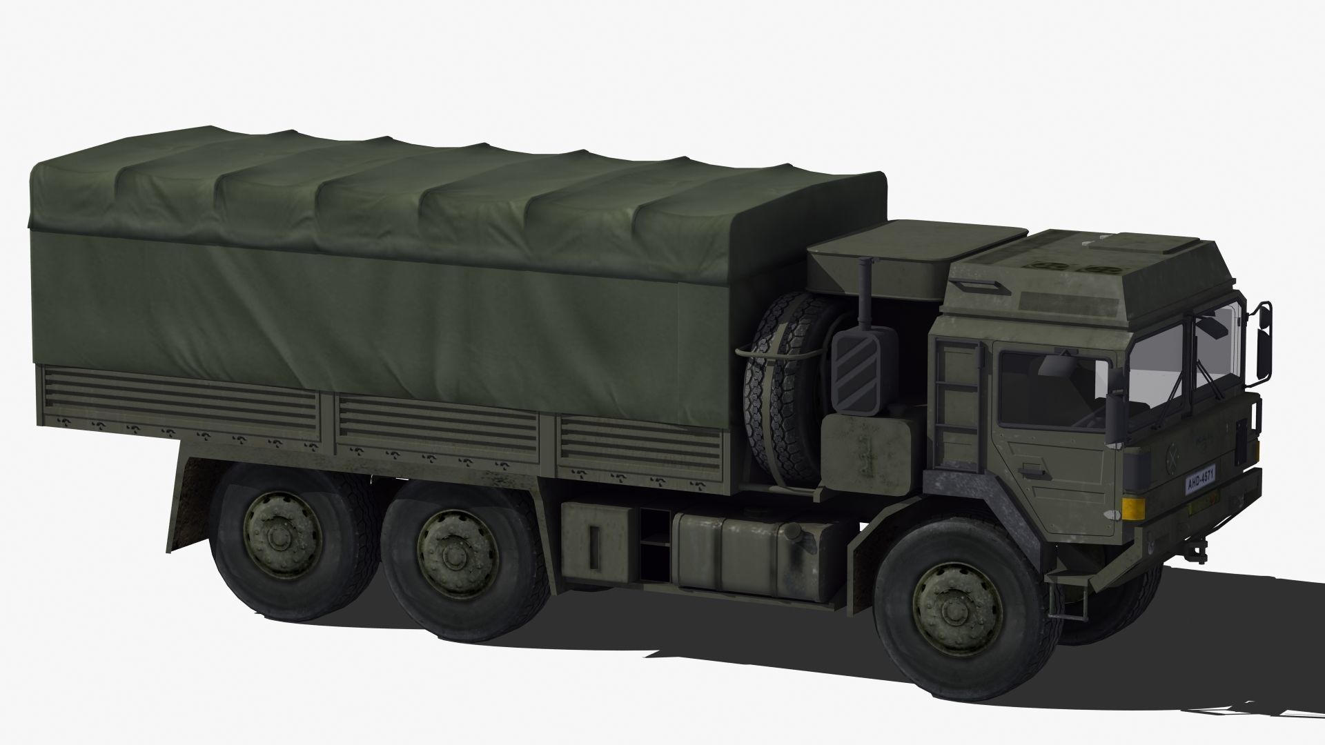 Military Truck Low-poly 3D model_27