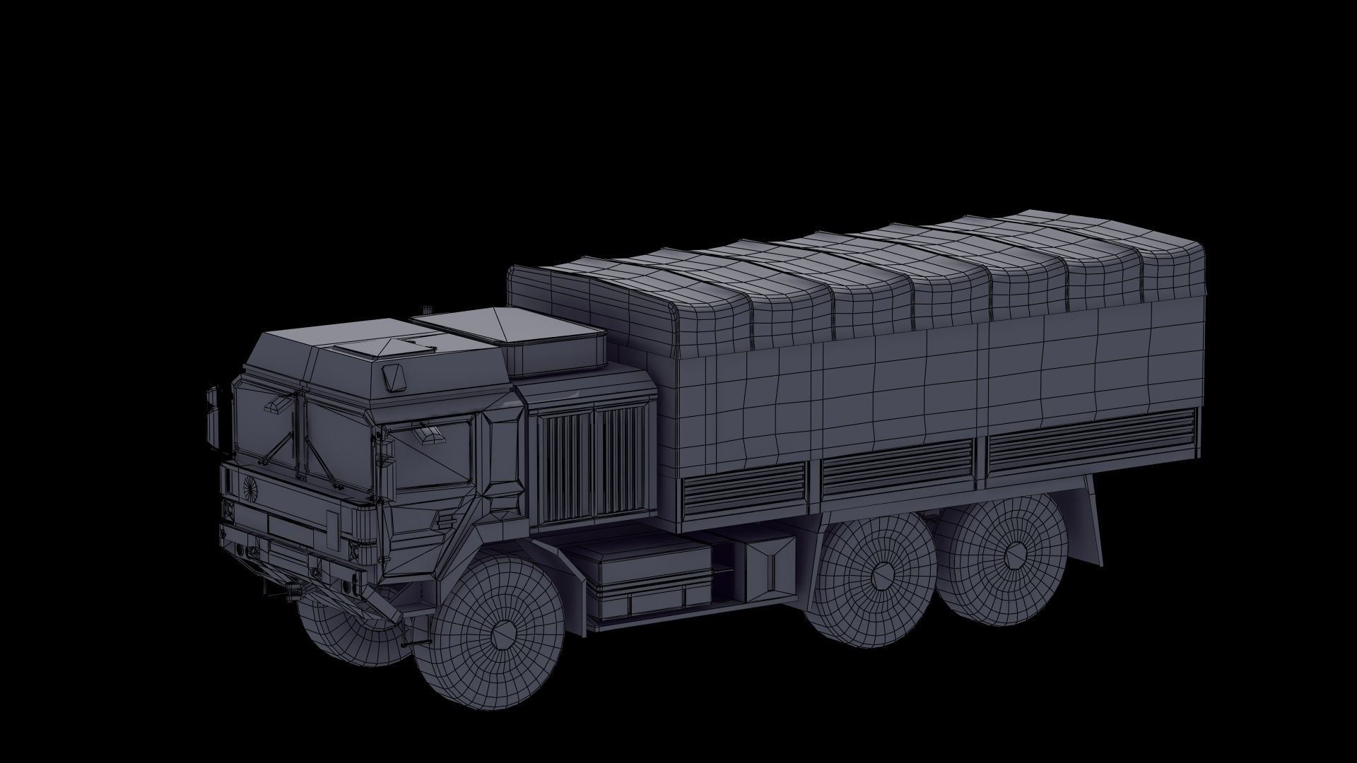 Military Truck Low-poly 3D model_38