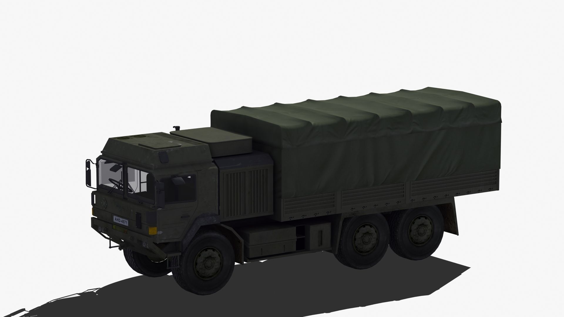 Military Truck Low-poly 3D model_10